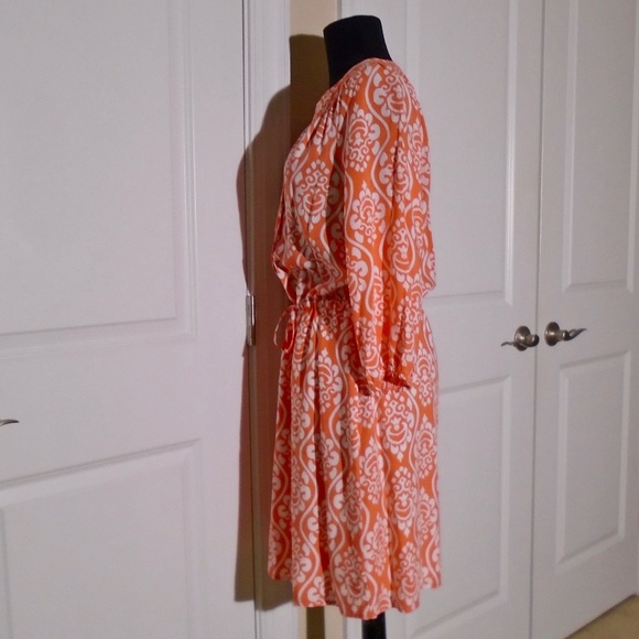 CROWN & IVY Drawstring Waist 3/4 Sleeve Tunic Dress/Cover-Up - Picture 4 of 8